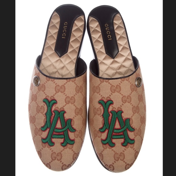 GUCCI LA Flamel Mules MLB Collab LA Dodgers - Picture 2 of 8
